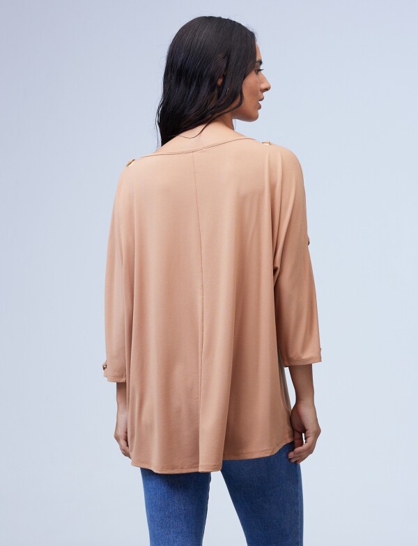 Blusa Oversize Manga Aros TOSTADO
