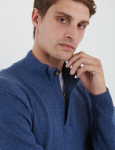 470416 SWEATER HARRY Azul Piedra Melange