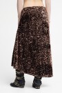 Falda midi de lentejuela Cobre
