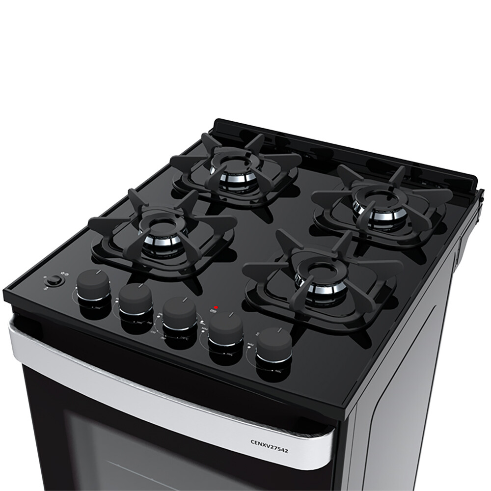 COCINA MULTIGAS NEGRA CON 4 QUEMADORES Cocina Multigas Negra Con 4 Quemadores