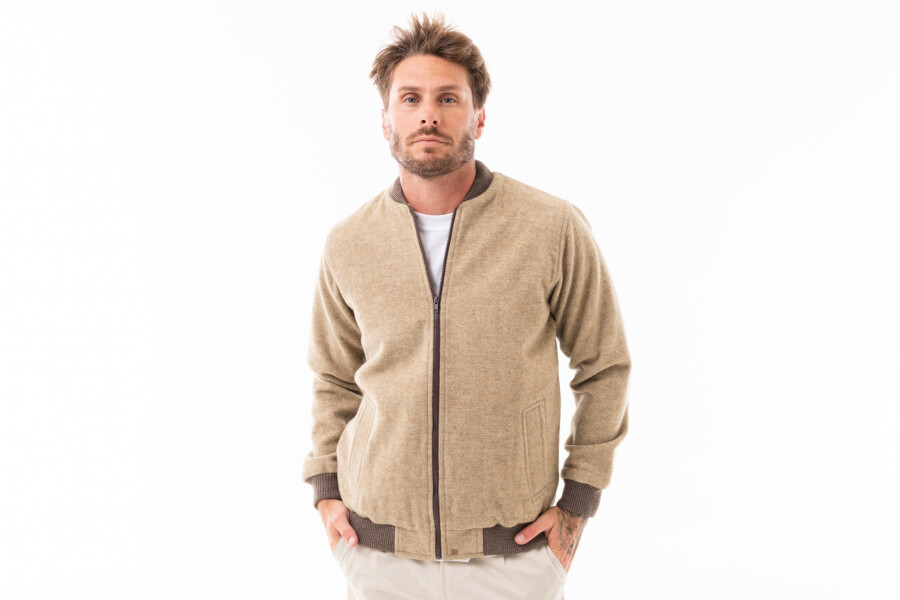 CAMPERA CORTA LANA Beige