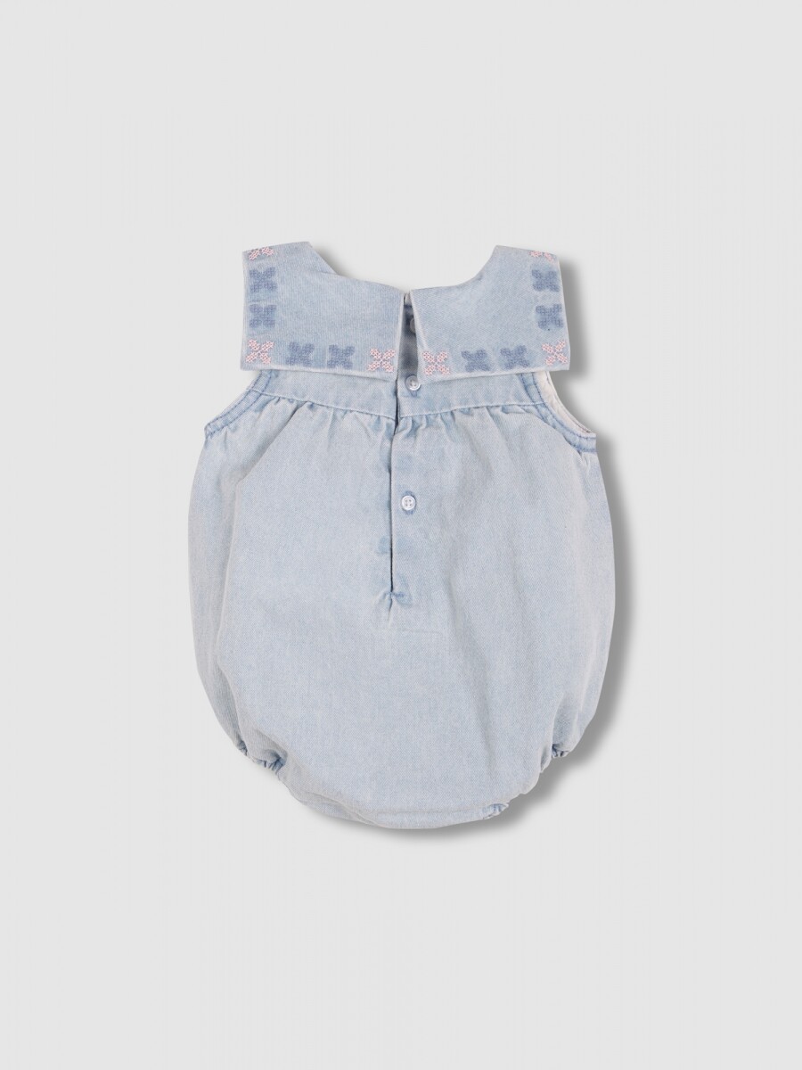 Ranita Denim Con Bordados Piedra