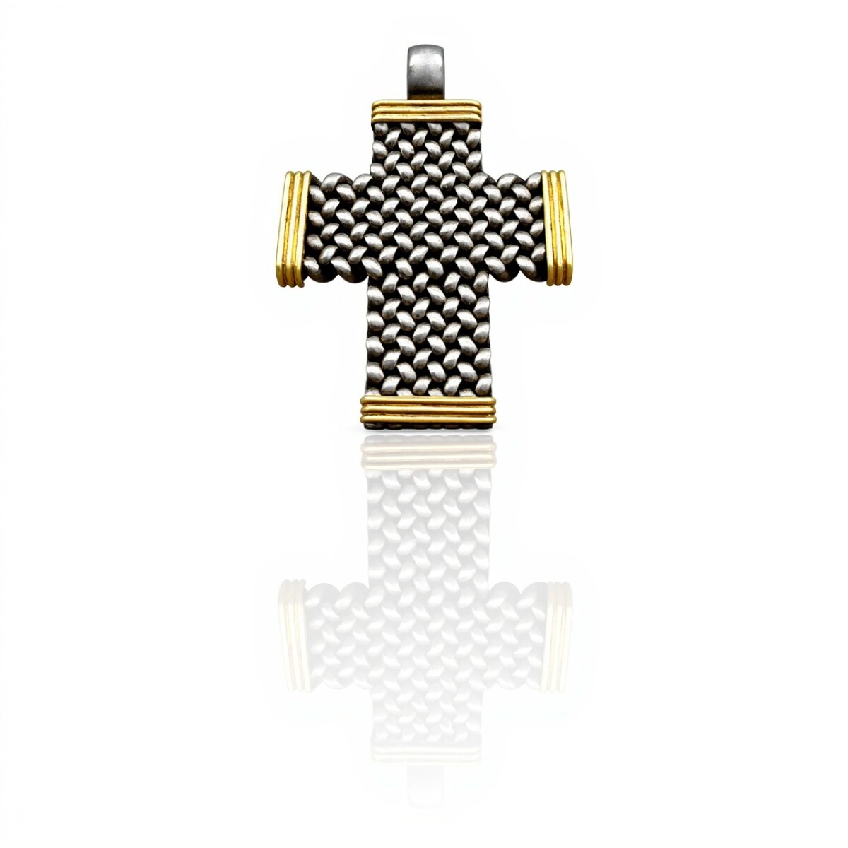Dije Cruz Panter-Plata y oro- Sin piedra- CP5180 - conpiedra 