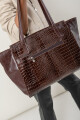 Bolso office Crocco chocolate