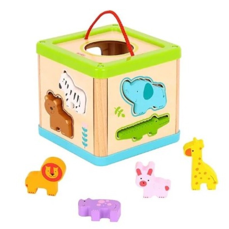 Cubo de encastre animales en madera Cubo De Encastre Animales En Madera