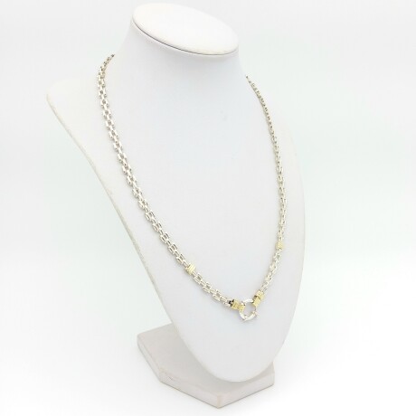 Gargantilla de plata 925 y double en oro 18 ktes, PANTER. Gargantilla de plata 925 y double en oro 18 ktes, PANTER.