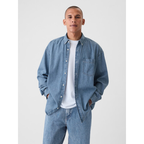 LS DENIM BIG SHIRT MEDIUM WASH