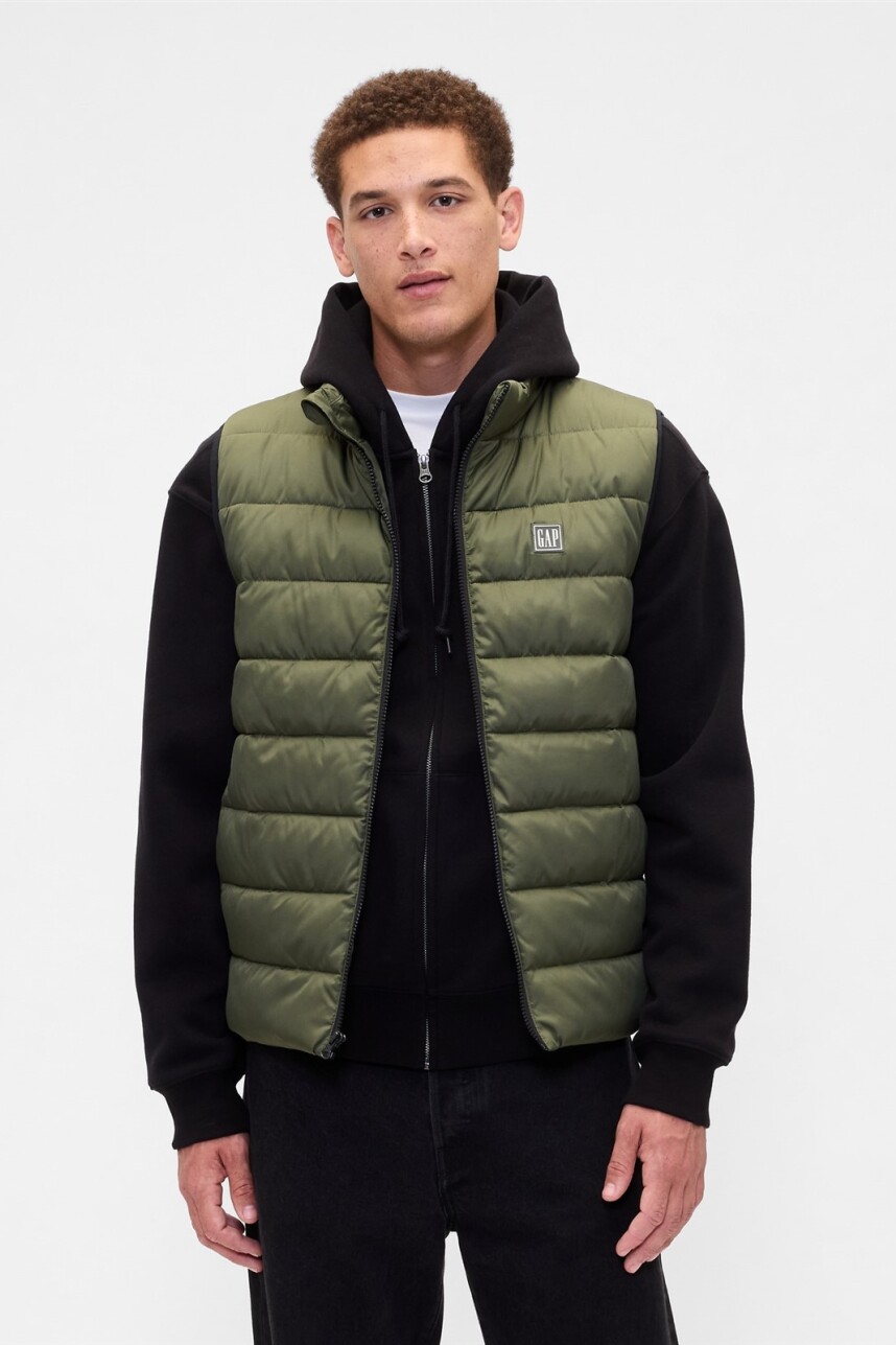 Chaleco Puffer Hombre Army Jacket Green