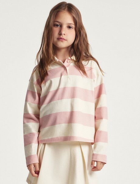 POLO INFANTIL NIÑA OVERSIZED ROSA