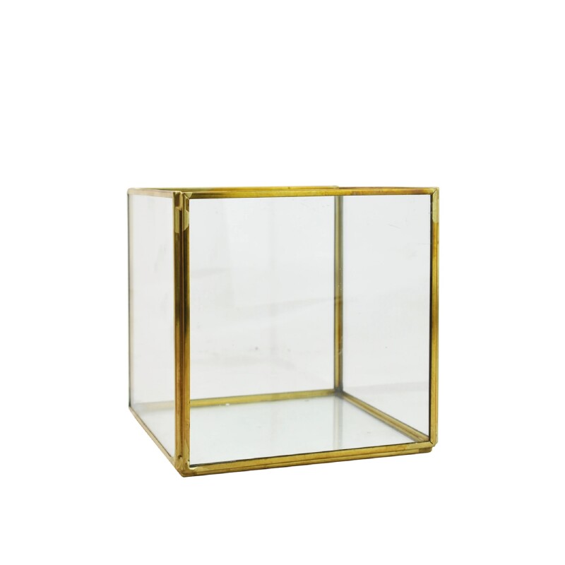 CAJA DECORATIVA VIDRIO 12.3X12.3X12CM BORDE DORADO CAJA DECORATIVA VIDRIO 12.3X12.3X12CM BORDE DORADO