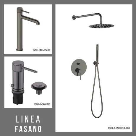 Juego De Griferia Incluye Lavatorio Alto,Bidet Y Ducha Embutida 000