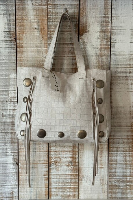 Cartera Ibiza Croco King Blanco