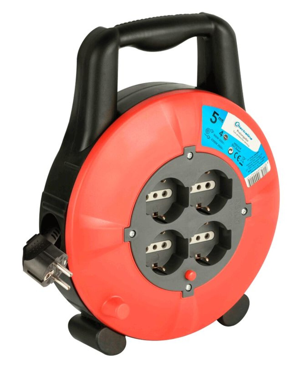 PROLONGADOR C/ENROLLADOR DE CABLE 5 MTS. 