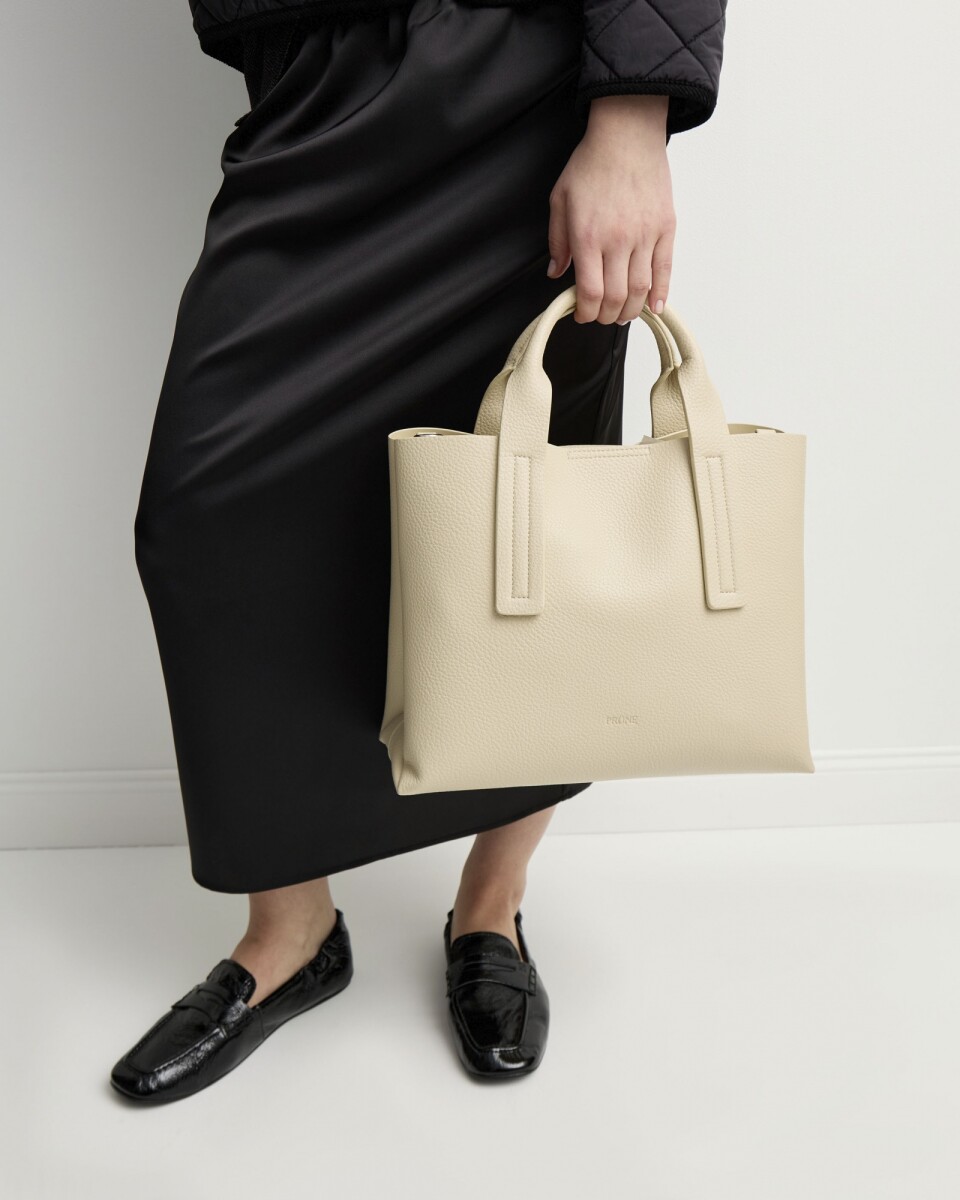 Cartera de mano Gaia en efecto cuero graneado - Natural 