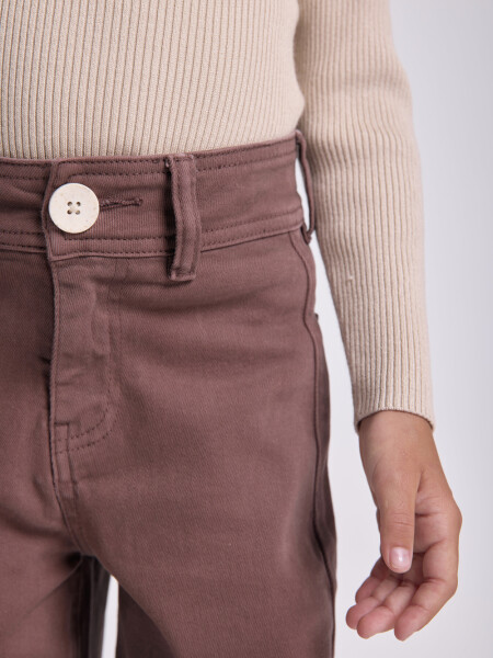 Pantalón jean ancho Marrón
