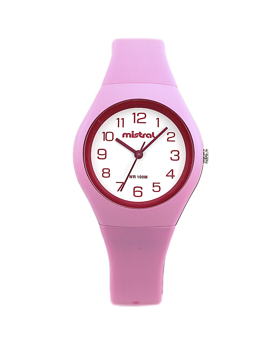 Reloj Mistral Deportivo Silicona Rosa. "Producto sin caja" 