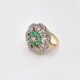 Anillo Oro 18K, Brillantes, Diamantes Y Esmeraldas Anillo Oro 18K, Brillantes, Diamantes Y Esmeraldas