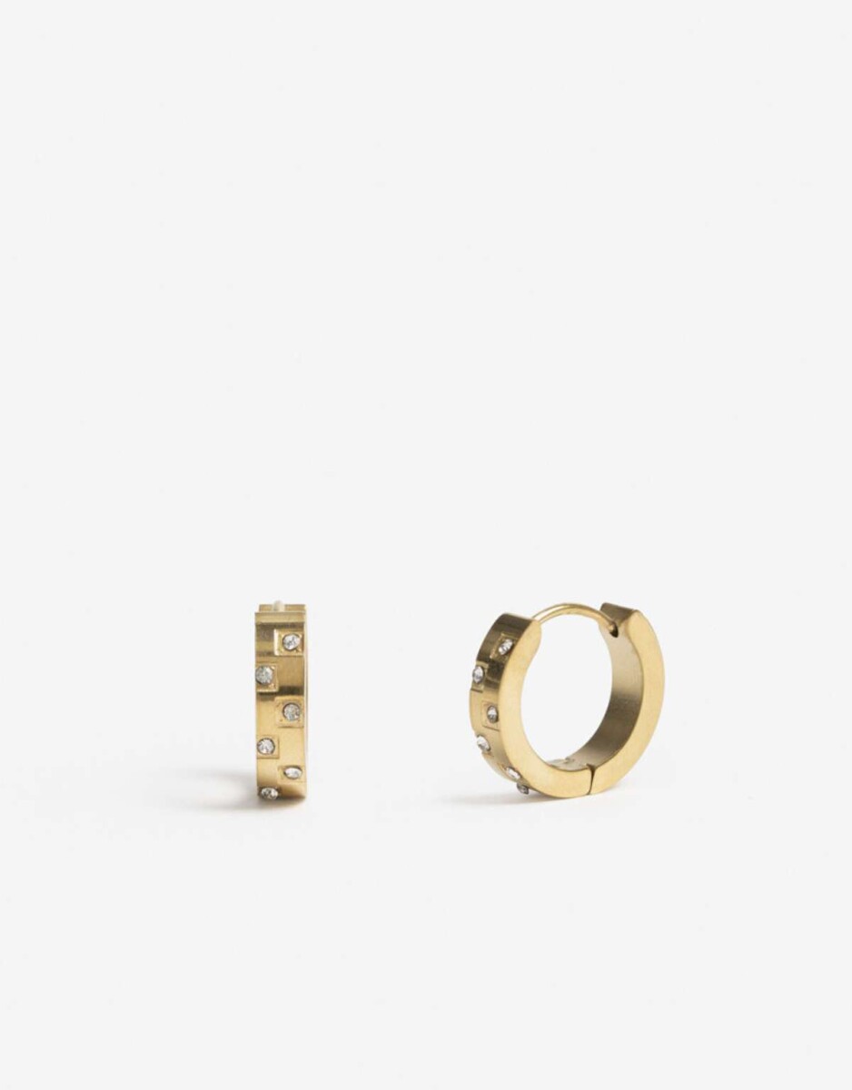 Aros Argollas Cubic zirconia - Dorado 
