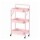 Carro Plegable Organizador Multiuso 3 Estantes Con Ruedas Rosa