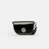 Mini Bag The Circle En Cuero Charol Arrugado Negro