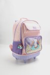 Mochila escolar amplia con ruedas unicornio 3D Rosa