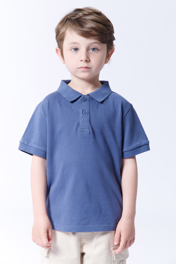 Remera polo piqué Azul