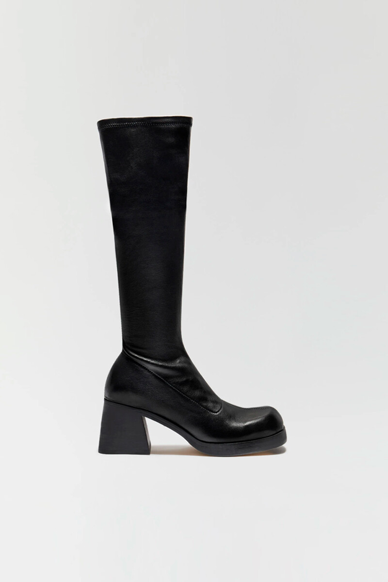 Hedy Clack Stretch Tall Boots - Black 