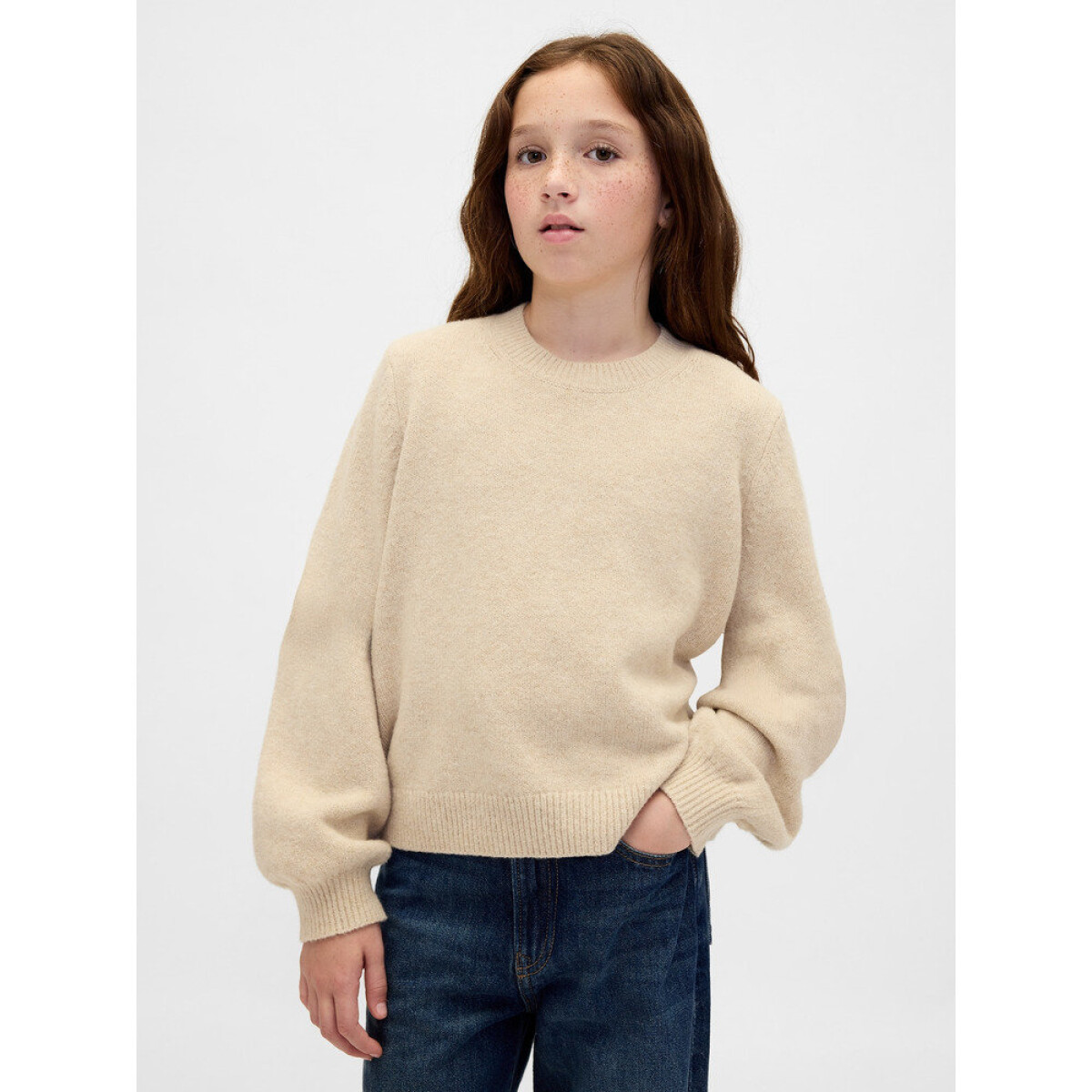 FAST CASHSOFT SWEATER_CREW - OATMEAL HEATHER 