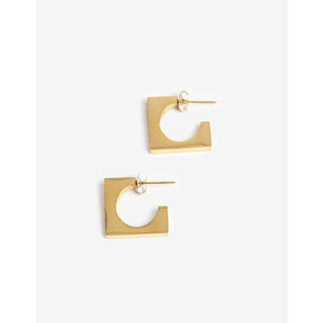 Argollas Acero Con Cubic Dorado