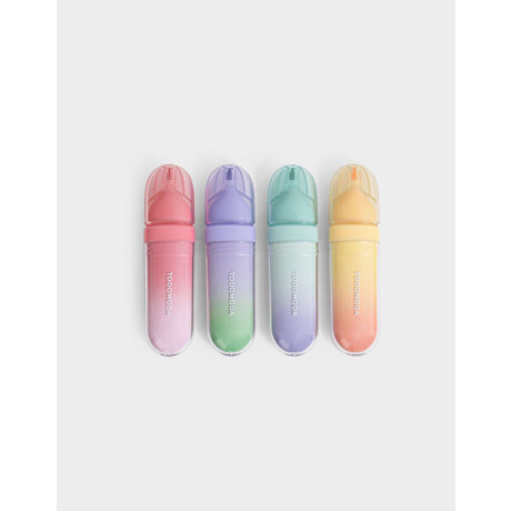 Set De 4 Resaltadores Colores Pasteles Combinacion Multicolor