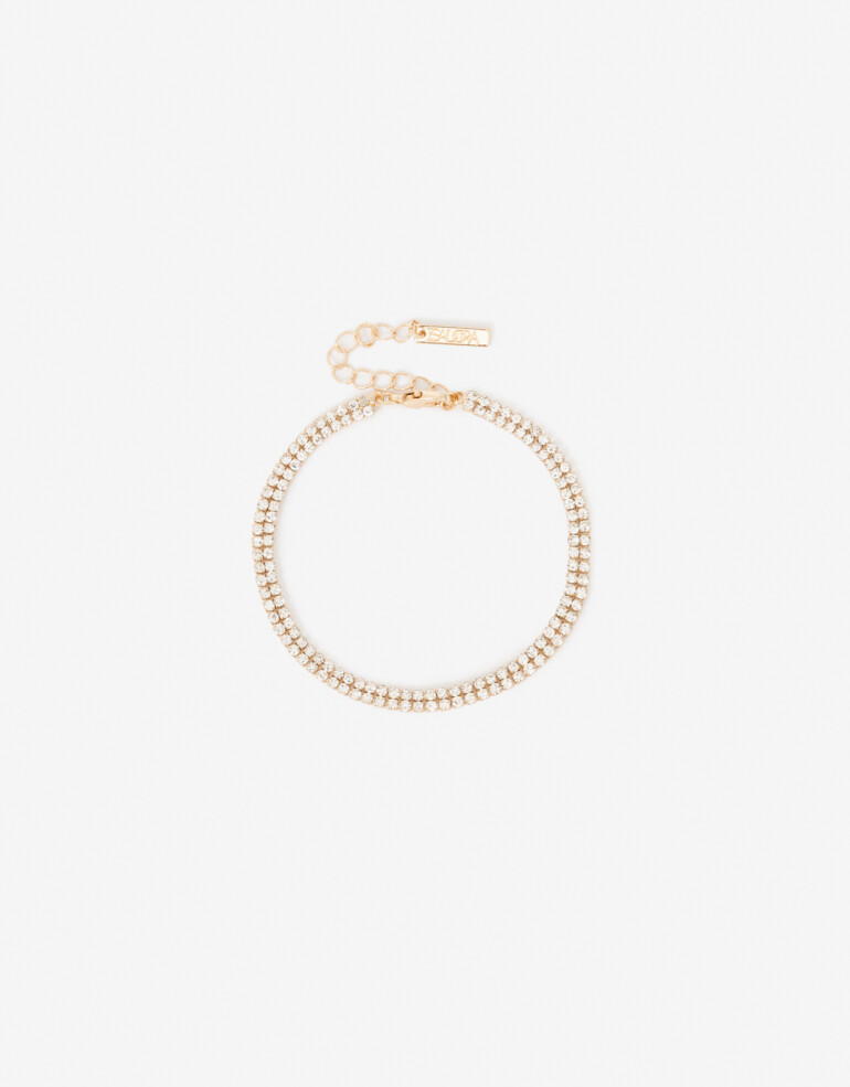 Pulseras Flexibles Strass Pulsera Flexible Con Strass - Dorado