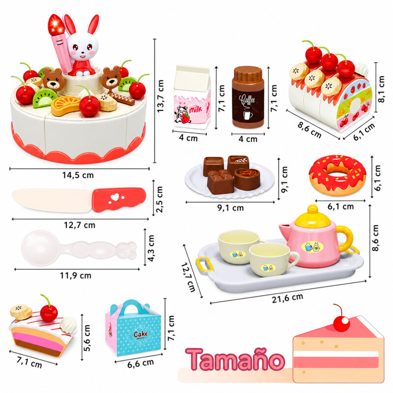 Set Torta Cumpleaños Juguete 85 Piezas Cocina Didacticos Set Torta Cumpleaños Juguete 85 Piezas Cocina Didacticos