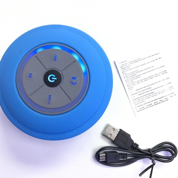 Parlante Bluetooth Ducha Ventosa Rgb Radio Fm Calidad Color Variante Celeste