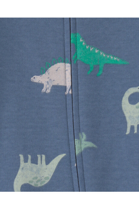 Pijama una pieza de algodón, con pie, azul marino, diseño dinos Pijama una pieza de algodón, con pie, azul marino, diseño dinos