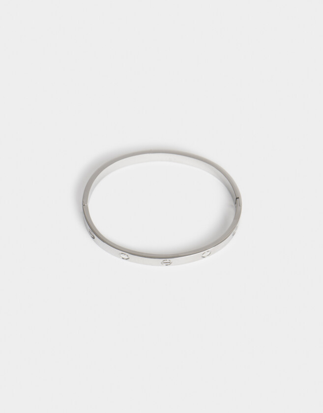 Pulseras Rígidas Acero quirúrgico Pulsera Rígida De Acero Quirúrgico - Plateado