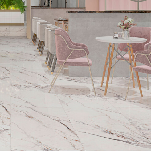 PORCELANATO RECTANGULAR 60X120 BRILLO BLANCO MARMOLADO BLANCO