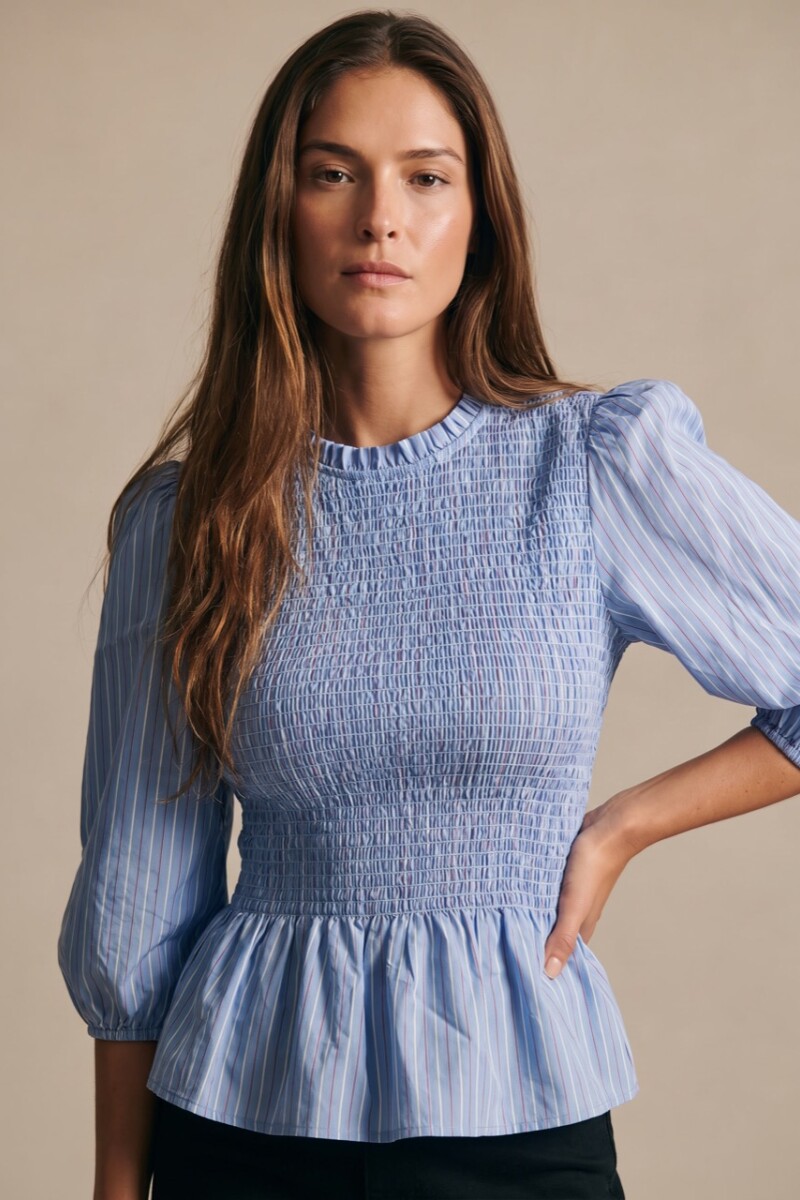 Blusa Smock Celeste