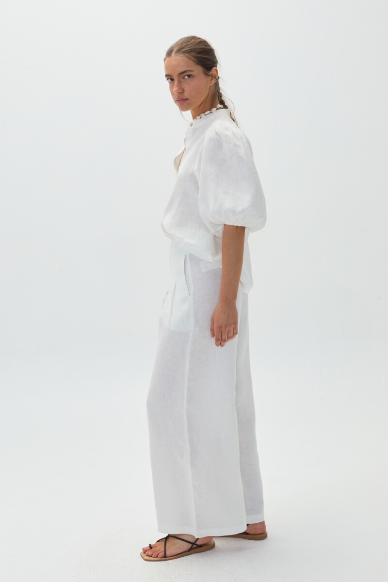 PANT CULOTTE LINEN Blanco