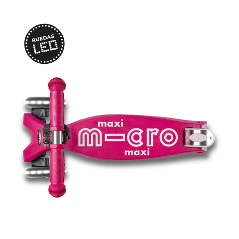 Monopatín Micro Maxi Deluxe LED Ajustable con 3 Ruedas ROSA
