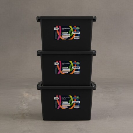 Set x3 Caja organizadora 20lts NEGRO
