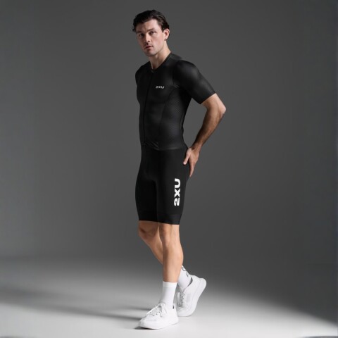 Trisuit Running Aero Hex Sleeved Trisuit Hombre Black/white
