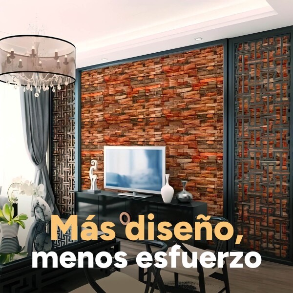 Revestimiento Pared Adhesivo 3d Piedra Ladrillo 20 Mts x 0,70 Mts Variante Color Rojo Ladrillo