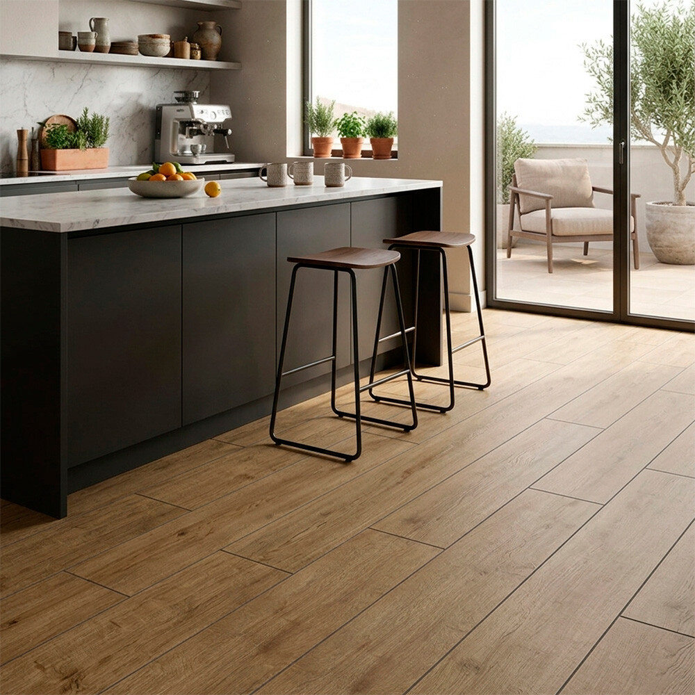 PISO CERÁMICO TIPO MADERA RESERVE CARAMEL 20X120 CM RECTIFICADO "A" - KARINA Piso Cerámico Tipo Madera Reserve Caramel 20x120 Cm Rectificado "a" - Karina