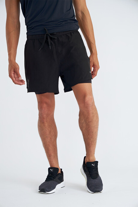 Short deportivo con calza Negro