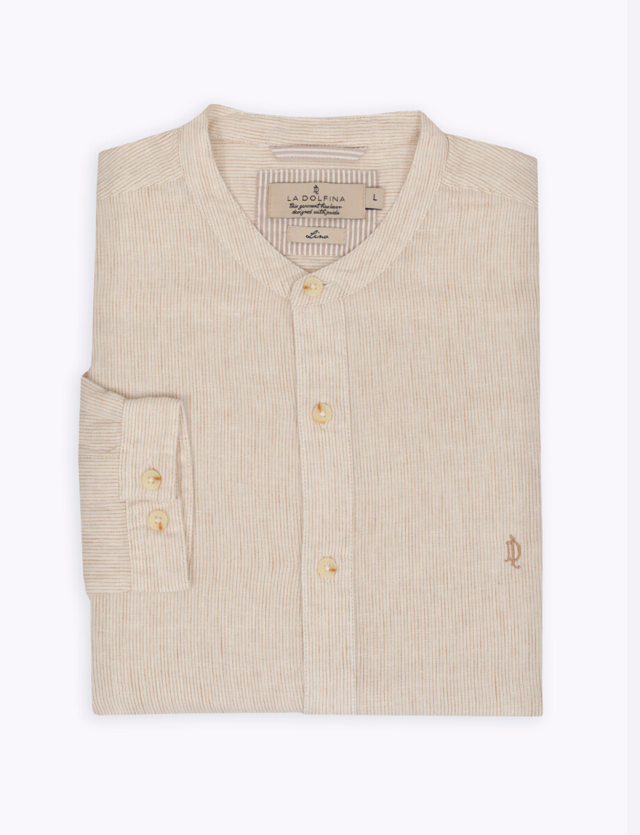 Camisa lino beige