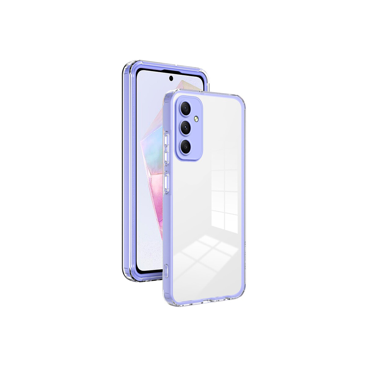 Protector para Samsung Galaxy A35 bordes color lila 