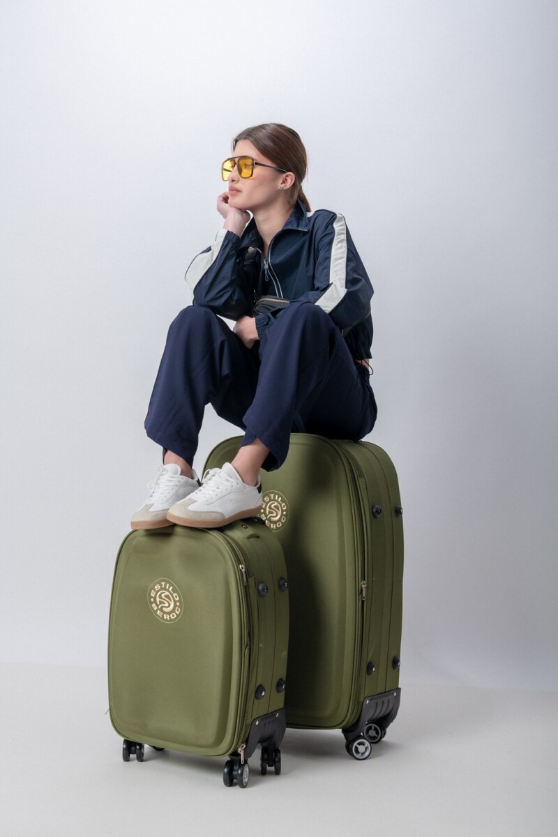 Valija 360 de tela grande verde