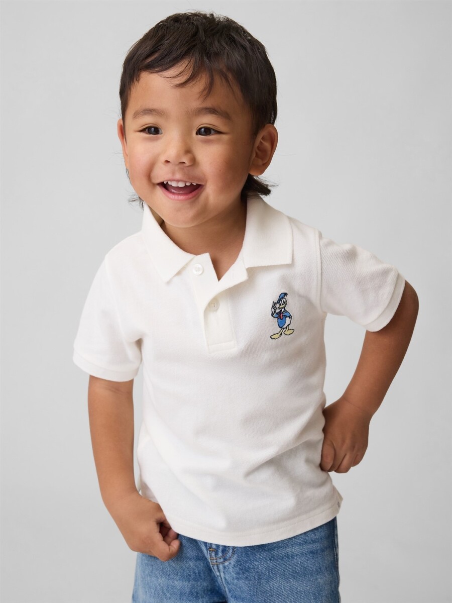 Remera Tipo Polo Disney Toddler Niño - New Off White 