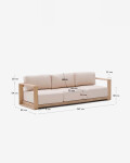Sofá Ambra de 3 plazas de madera maciza de acacia con acabado claro 249 cm FSC 100% Sofá Ambra de 3 plazas de madera maciza de acacia con acabado claro 249 cm FSC 100%