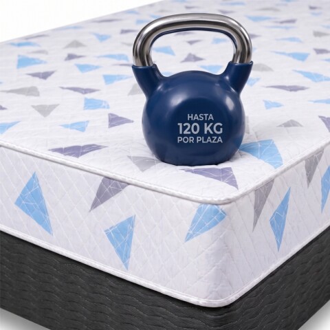 Sommier y Colchón 1 Plaza AZURITA - Espuma Alta Densidad Reversible - Soporta hasta 120 kg Sommier y Colchón 1 Plaza AZURITA - Espuma Alta Densidad Reversible - Soporta hasta 120 kg